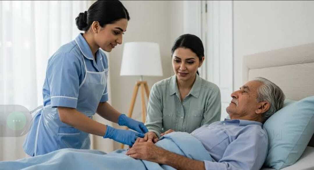 Nurse caring for patient